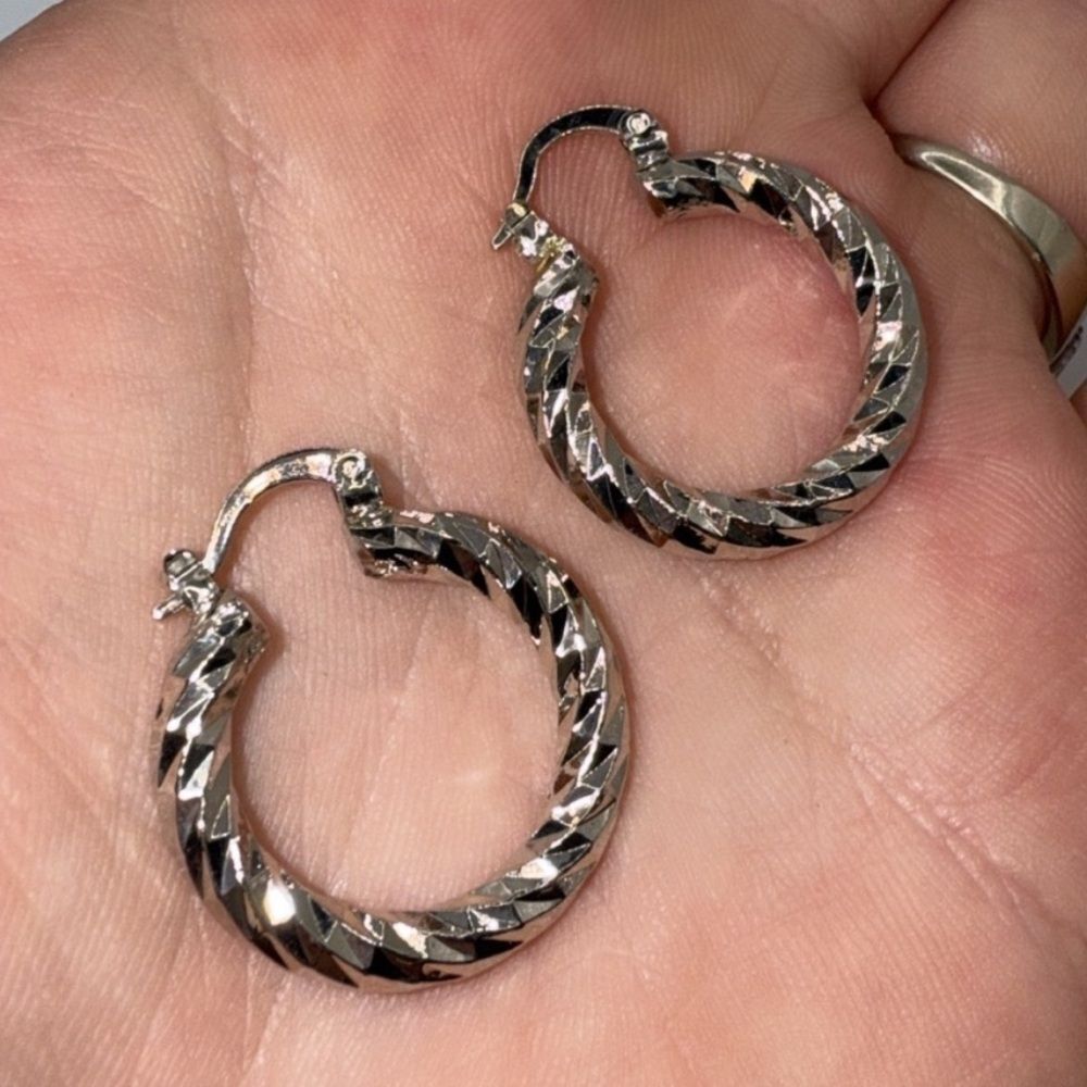 Stylish Small Silver Hoop Earrings